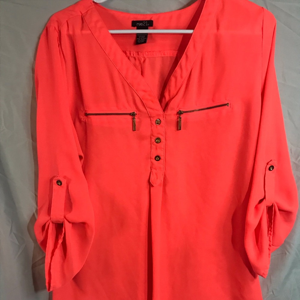 Coral blouse shirt